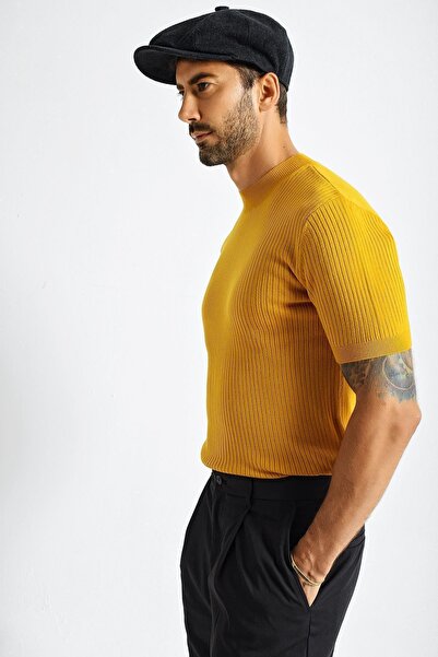 CHUBA Ανδρικό πλεκτό πουλόβερ με κοντό μανίκι με λαιμόκοψη 21w301