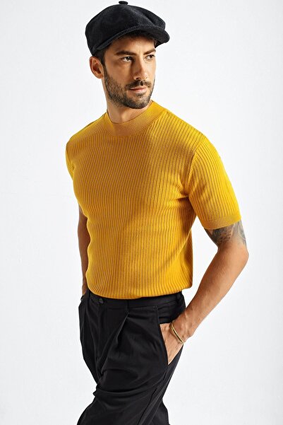 CHUBA Ανδρικό πλεκτό πουλόβερ με κοντό μανίκι με λαιμόκοψη 21w301