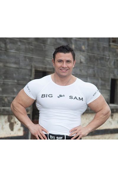 Big Sam White Slim Fit Body T-Shirt 2795