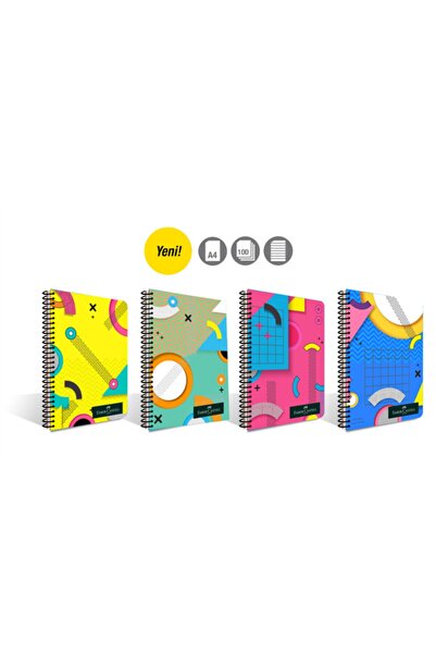 Faber Castell Faber-castell A4 Spiralli Defter Plastik Kapak Pattern 100 Yapr...