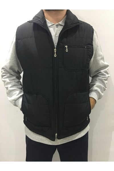 ADALILAR İŞ ELBİSELERİ Unisex Black Puffer Vest