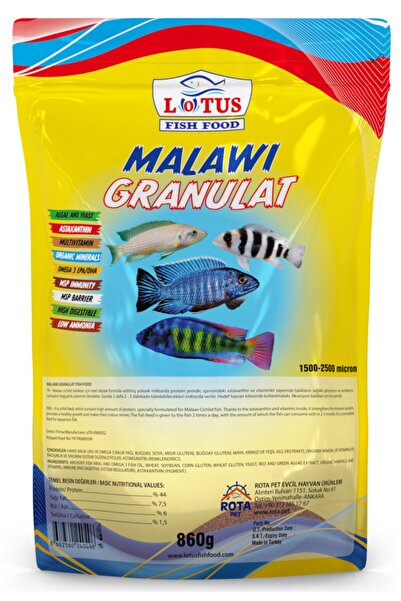 Lotus Malawi Granulat 860 Gr Poşet Yunus Sarı Prenses Ahli Ciklet Yüksek Prot...