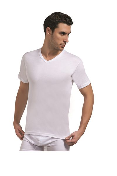 HMF Assaran Men's V-collar Undershirt 100% Cotton