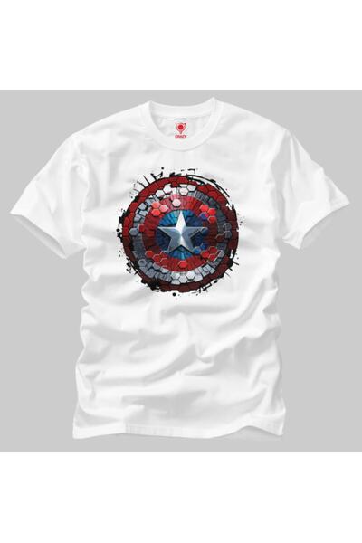 Crazy Muška majica sa heksagonalnim štitom Kapetana Amerike