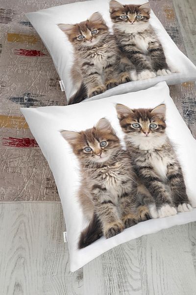 Realhomes Cute Tabby Kittens Pernă de podea modernă