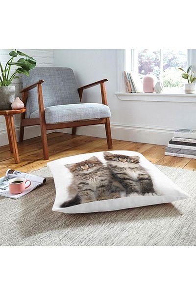Realhomes Cute Tabby Kittens Pernă de podea modernă