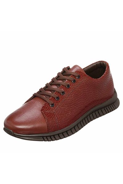 İriadam N1011 Coffee Tied Large Size Men's Sports Shoes Comfortable Wide Mold Rubber Sole