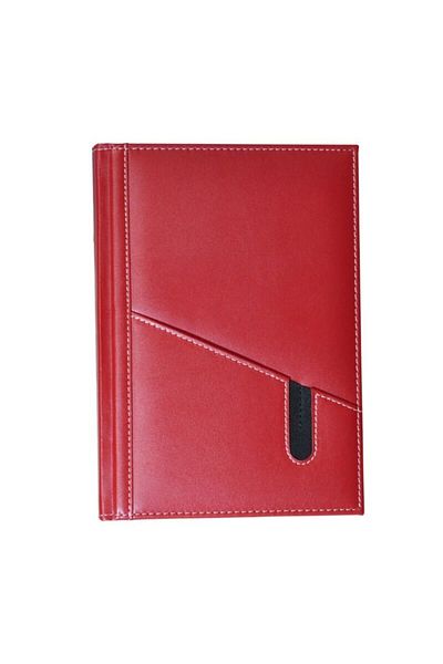 2K Leather Cover Notebook Agenda Undated Checkered 17x24 Cm