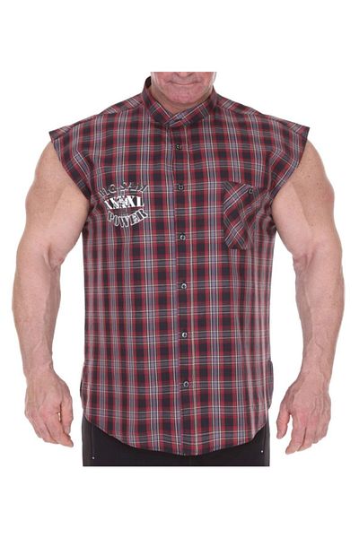 Big Sam Oldschool Bodybuilding Sleeveless Shirt Claret Red 5042