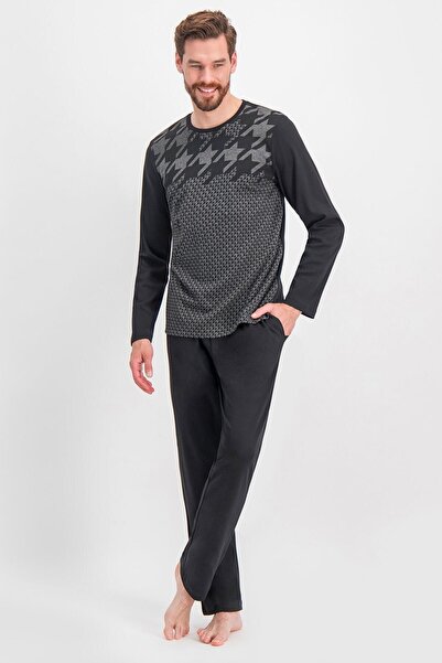 Arnetta Ανδρικό σετ πιτζάμες Navy Blue Crowbar Plus Size Ar-270-x