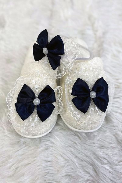 lohusahamile Lh 337 Navy Blue Maternity Crown and Slippers Set