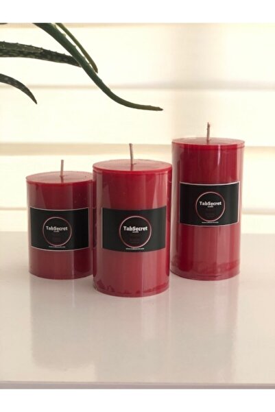TabSecret Candle Frambuaz Aromalı 3'lü Mum Seti Kırmızı