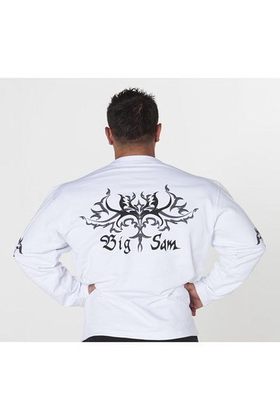 Big Sam V-Neck White Winter Sweatshirt 4577