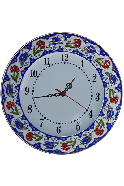 Armada Çini ساعة Armada Cini Prt 63 مقاس 25 سم من البورسلين باللون الأزرق الد...