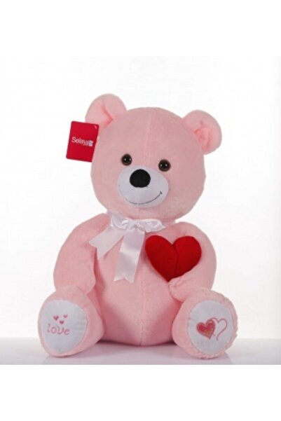 Selay Oyuncak لعبة الدب القطيفة I Love You على شكل قلب مقاس 50 سم باللون الور...