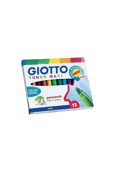 Giotto Turbo Maxi - 12 Color Felt Tip Pen 454000