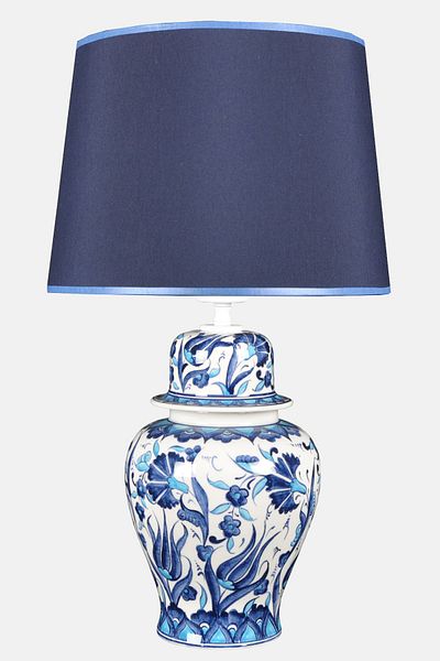 Qdec Bleu Blanc Shah Vase Lampshade Turquoise Tulip Carnation Blue