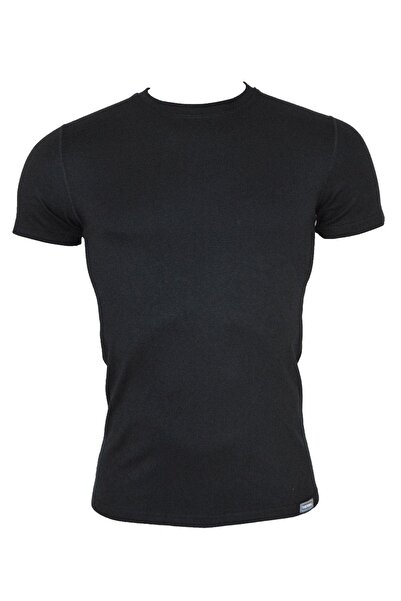 Malabadi Μαύρο ανδρικό θερμικό εσώρουχο με στρογγυλή λαιμόκοψη και κοντό μανίκι