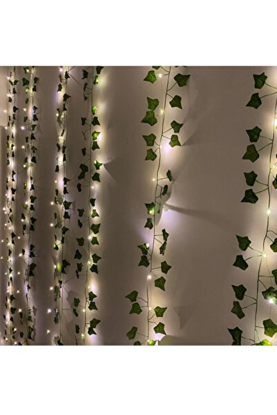 KozmoParti Dekoratif Süsleme 3m Beyaz Peri Led 2m Sarmaşık Yapay Yaprak