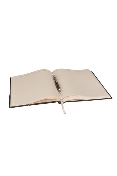 2K Leather Cover Notebook Agenda Undated Striped 17x24 Cm