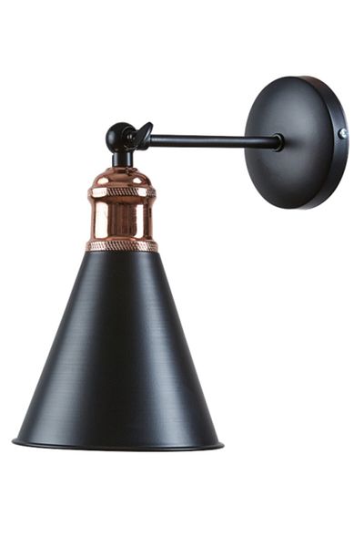 Uçar Rustic Sconce Funnel Black