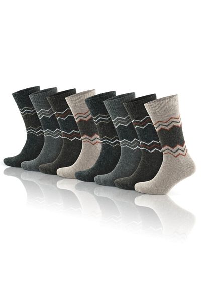 Go With Alaska Natural Alpaca Wool Mix Soft Wool Winter Socks 8 Pairs
