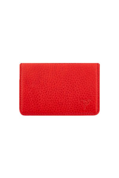 Garbalia 100% Handmade Genuine Leather Magnetic Red Card Holder Money Portfolio