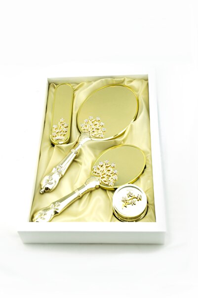 Benim Setim Hediyelik Ayna Tarak Seti Söz Nişan Kına Çeyiz Sandık 4prç Lüks4