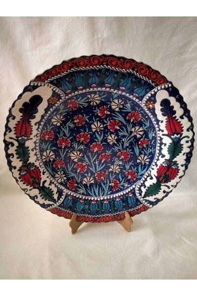 Sultan Çini -çini El Emeği 40 Cm Teşhip Sanatı Özel Tasarım Kabartma Desenli ...