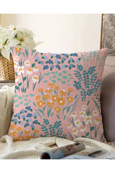Realhomes Husă de pernă tricotată Raschel, cu două fețe, desen cu model flora...