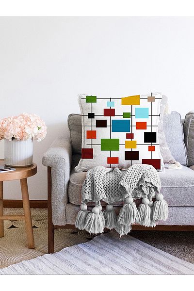 Realhomes Husă de pernă cu design special cu două fețe, imprimată digitală, modernă, tricotată Raschel