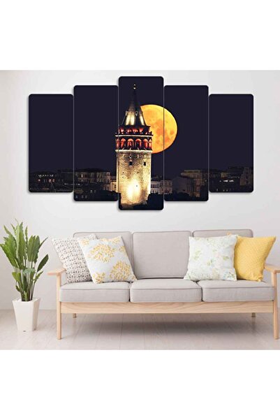 EVLOYA Galata Kulesi Istanbul 5 Parçalı Tablo