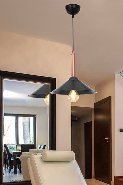 Gloria Black Olivera Single Pendant Lamp