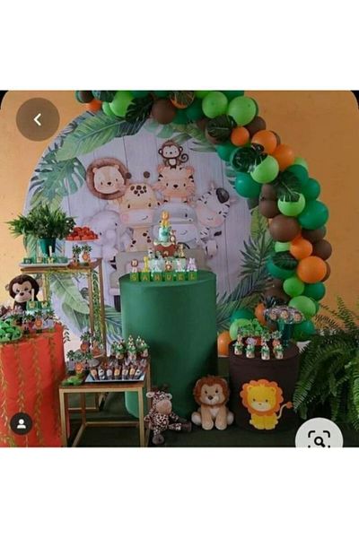 MERİ PARTİ 100 Metallic Balloons and Balloon Chain Safari Concept Safari Balloon