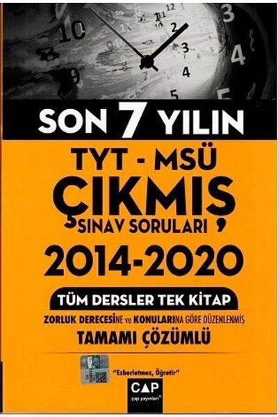 Cap Yayinlari Tyt Msu Tum Dersler Tek Kitap Tamami Cozumlu Cikmis Sinav Sorulari 2014 2020 Fiyati Yorumlari Trendyol