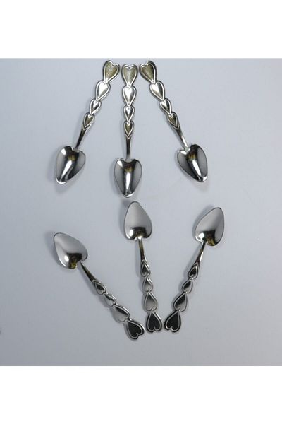 Doğuş Set of 12 Teaspoons Heart Model