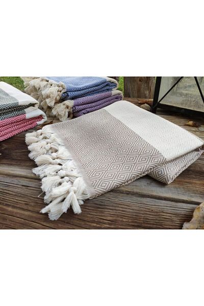 KISAYOL Concept - Diamond Peshtamal Beach, Turkish Bath, Towel, Pareo, Spa - Decorative Cover