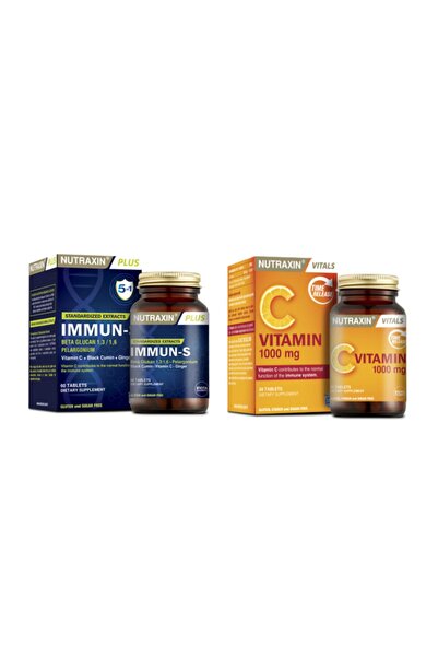 Nutraxin Immun-s 60 قرص + فيتامين سي 1000 مجم - 30 قرص