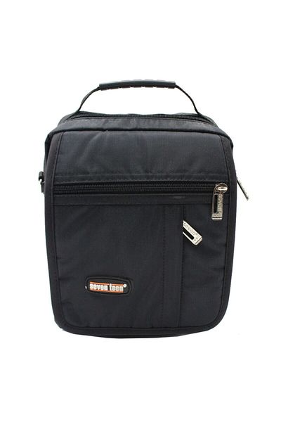 SEVENTEEN Men's Black Multi-Compartment Bag with Hand and Shoulder Strap