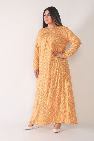 Şahbaz Patterned Plus Size Dress