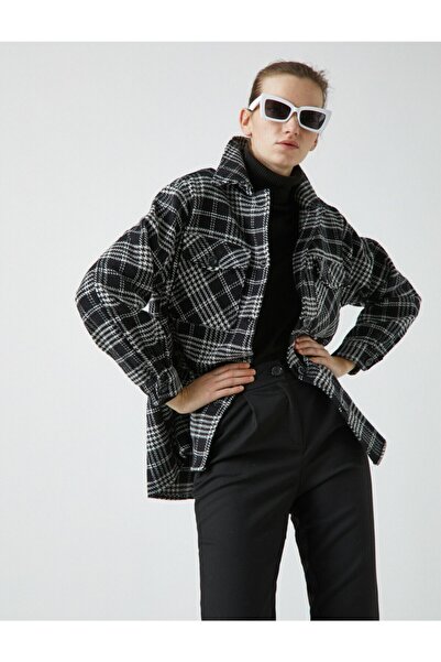 Koton Kadın Gömlek Ceket Ekose