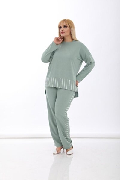 ZTO Büyük Beden Esnek Kumaş Geniş Kalıp Eşofman Takım