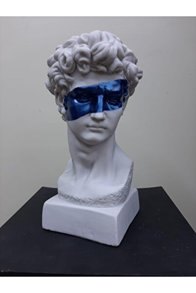 By Ari Ev Dekorasyon Popart Davut Büst Heykel Biblo Mavi