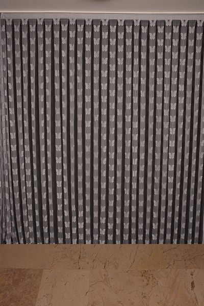 AKÇA TEKSTİL Butterfly Model Gray Color Rope Curtain Ready-made Buttons Sewn Rope Curtain 300*270 cm
