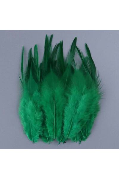 Genel Markalar 100lü Kuş Tüyü 15x2 100 Adet Avcı Yeşili Kuş Tüyü Dekoratif El...