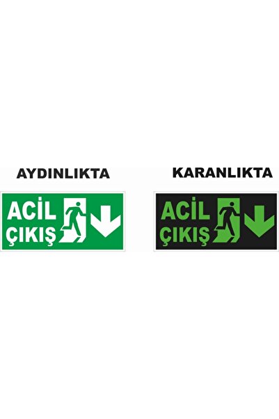 Yıldırım Acil Çıkış Aşağı Fosforlu Levha