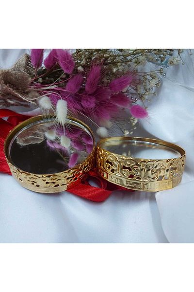 Aker Hediyelik Δαχτυλίδι Riser για Υπόσχεση Αρραβώνα 7x2,5cm Κουτί ανύψωσης χρυσού δαχτυλιδιού με 2 κυλινδρικό καθρέφτη