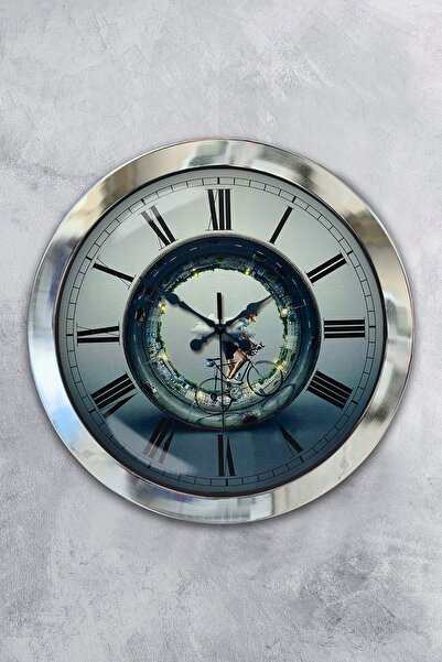 Platin Saat هدية ساعة حائط ريسر معدنية من الكروم مقاس 36 سم