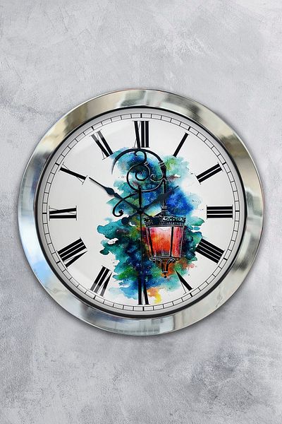 Kasva Concept Gift 36 cm Chrome Metal Mosaic Wall Clock