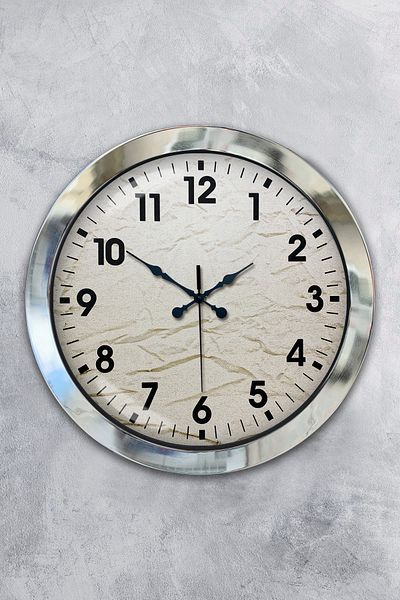 Kasva Concept Gift 36 cm Chrome Metal Classic Wall Clock